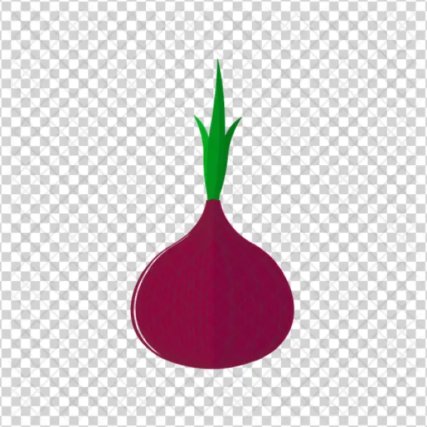 Red Onion with Green Shoots PNG Transparent Background