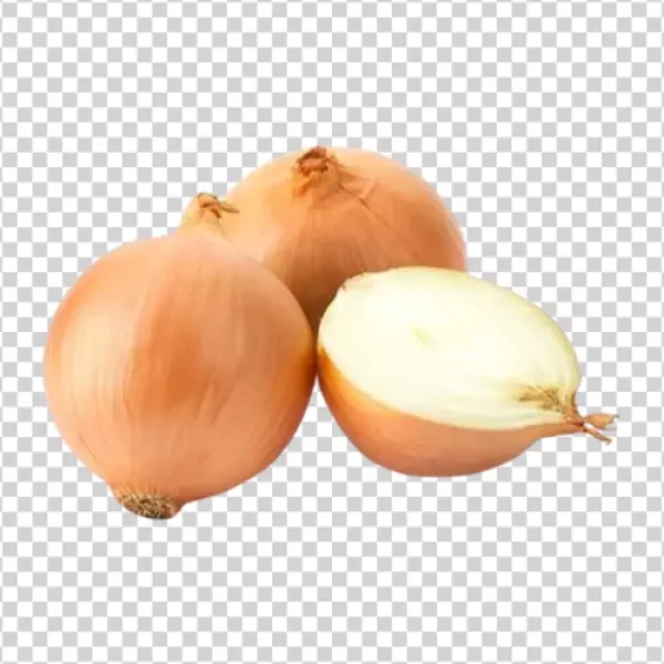 Fresh Onions with Half Cut PNG Transparent Background