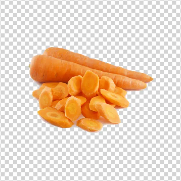 Fresh Whole and Sliced Carrots PNG