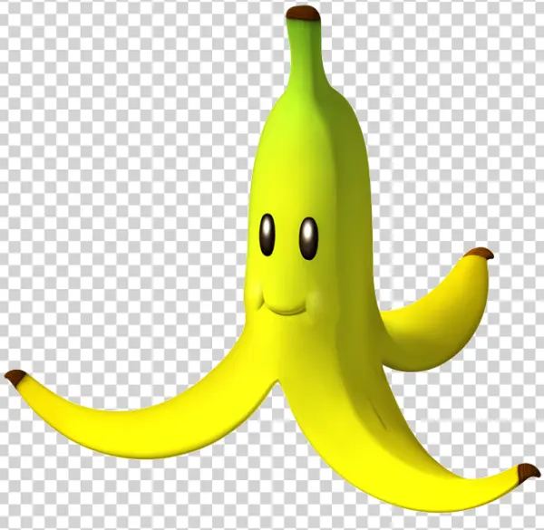 Mario Kart Banana Peel Character PNG Transparent