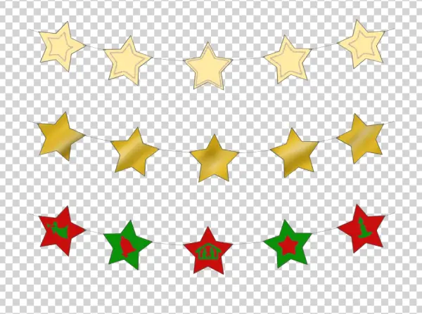 Festive Star Garlands PNG Transparent Background