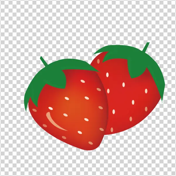 Two Fresh Strawberries PNG Transparent Background