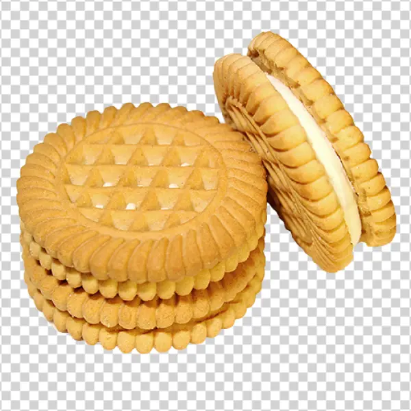 Stack of Cream-Filled Cookies PNG Transparent Background