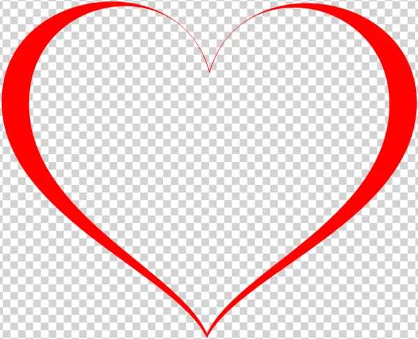 Red Heart Outline PNG Transparent Background