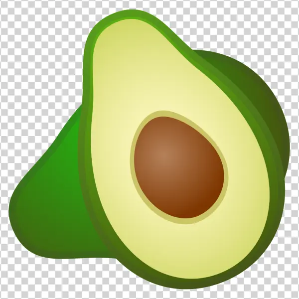 Half Avocado with Pit PNG Transparent Background