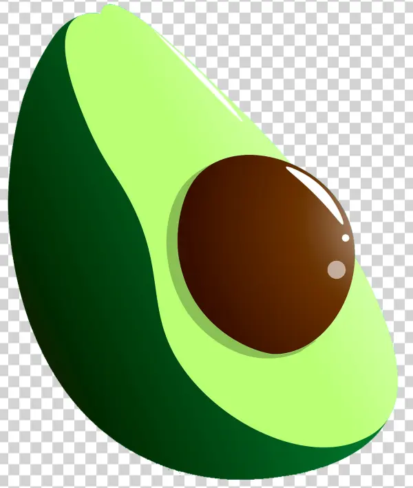 Avocado Half with Seed PNG Transparent