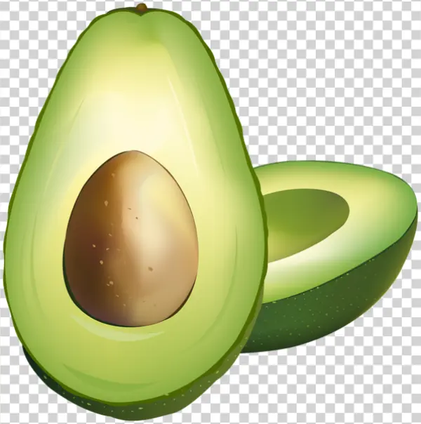 Avocado Half PNG Transparent Background