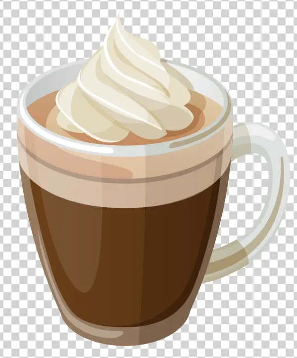 Coffee Mug with Whipped Cream PNG Transparent