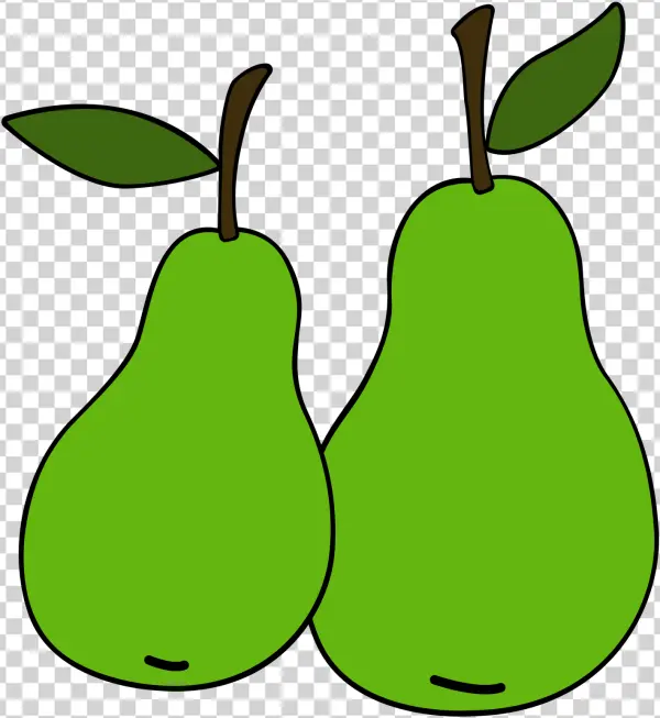 Two Green Pears PNG Transparent Background