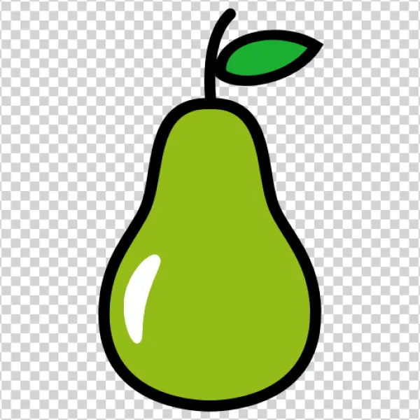 Stylized Green Pear PNG Transparent Background