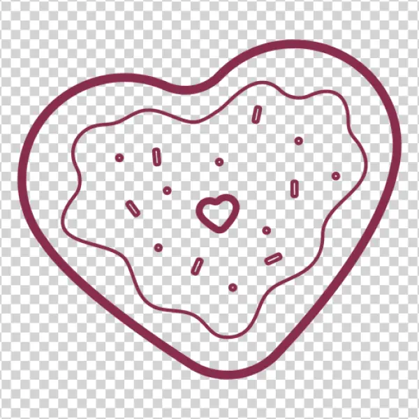 Heart Shaped Cookie Icon Outline