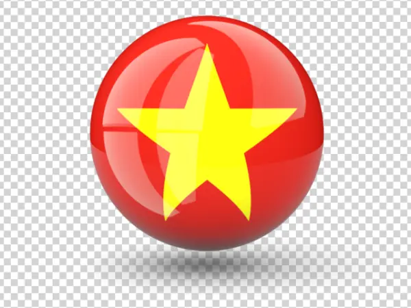 Vietnam Flag Glossy Sphere PNG