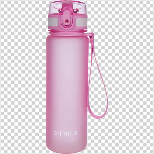 Pink Frosted Water Bottle PNG Transparent Background
