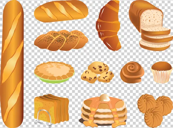 Assorted Baked Goods and Pastries PNG Transparent