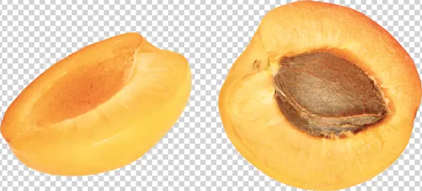 Fresh Apricot Halves with Pit PNG Transparent