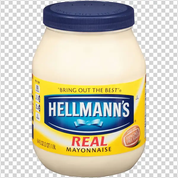Hellmann's Real Mayonnaise Jar PNG Transparent Background