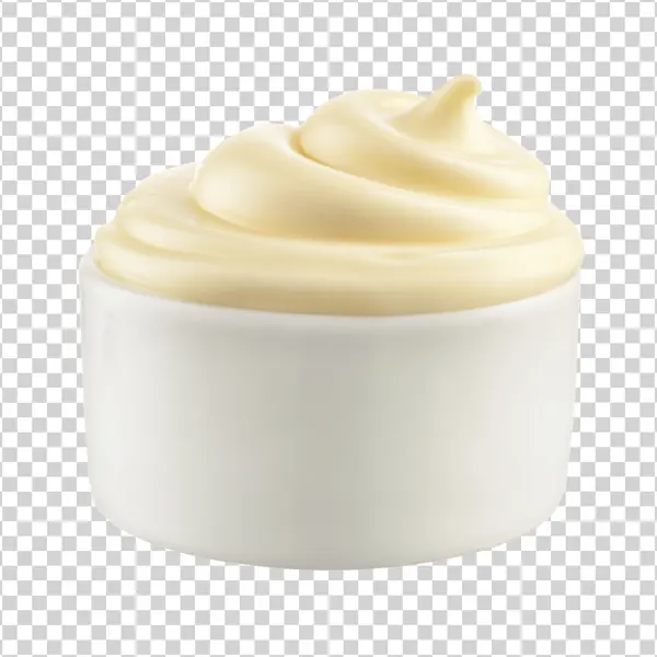 Mayonnaise Swirl in White Bowl PNG Transparent Background