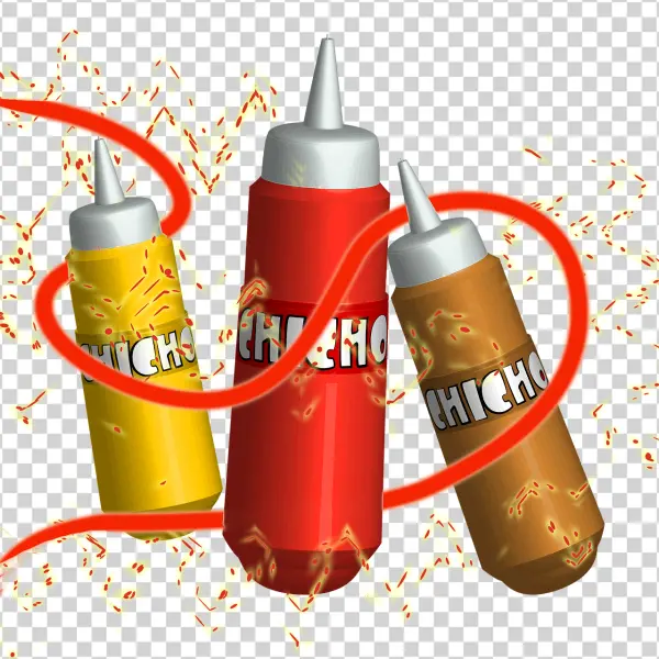 Chicho Sauce Squeeze Bottles PNG Transparent
