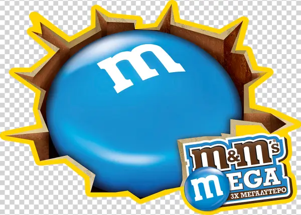 M&M's Mega Blue Candy Logo PNG Transparent