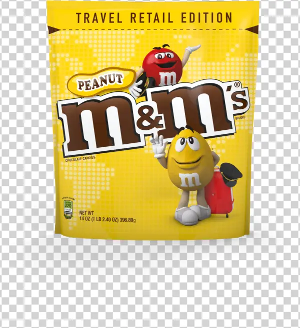 M&M's Peanut Candy Bag Travel Retail Edition PNG