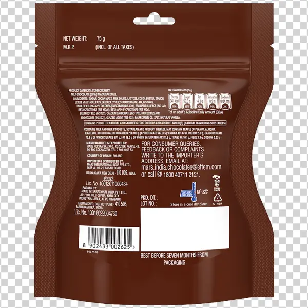 Chocolate Candy Wrapper Back PNG