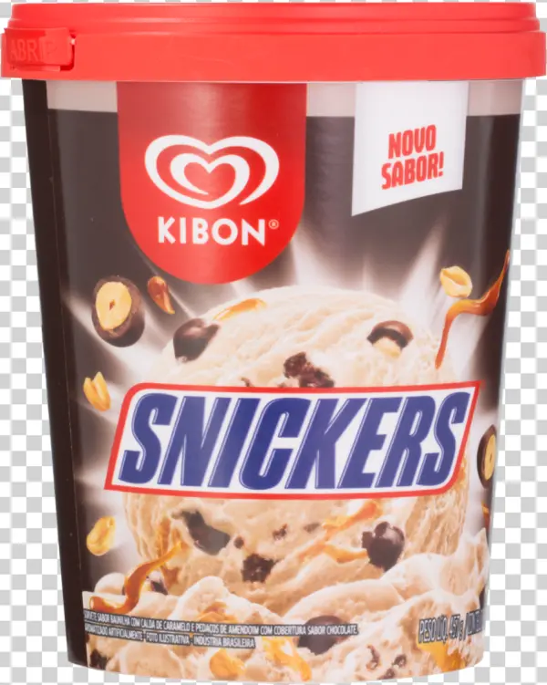 Kibon Snickers Ice Cream Tub PNG Transparent Background