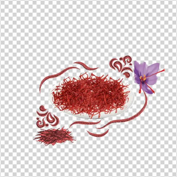 Saffron Threads and Blossom with Transparent Background