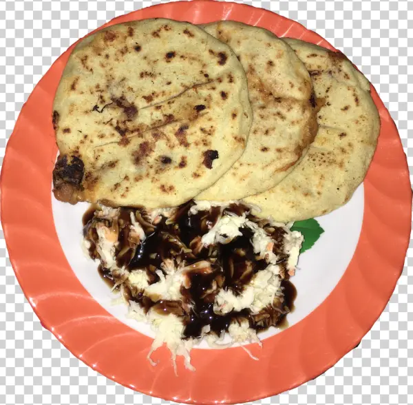 Pupusas with Curtido and Salsa PNG Transparent Background