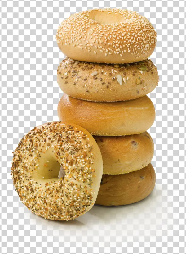 Stack of Assorted Bagels PNG Transparent Background
