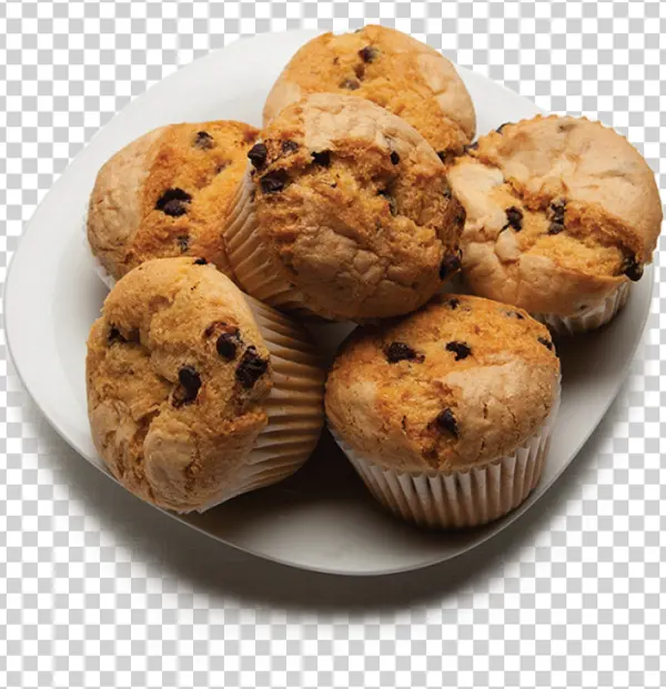 Delicious Chocolate Chip Muffins PNG Transparent Background