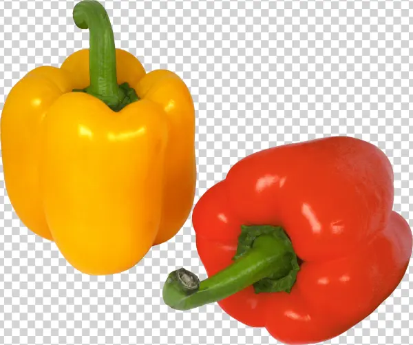 Yellow and Red Bell Peppers PNG Transparent Background