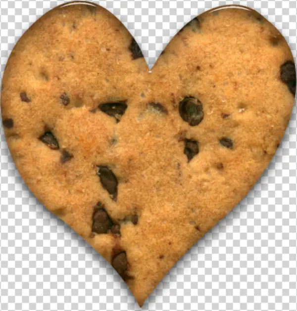 Heart Shaped Chocolate Chip Cookie PNG Transparent