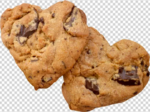 Heart Shaped Chocolate Chip Cookies PNG Transparent