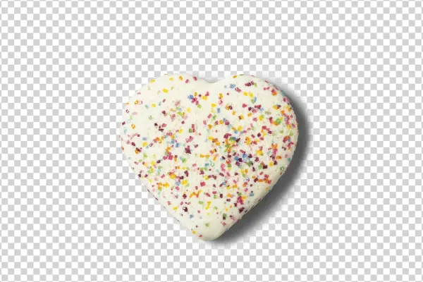 Heart Cookie with Colorful Sprinkles PNG Transparent Background