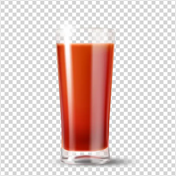 Red Juice Glass with Garnish PNG Transparent