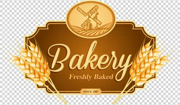 Bakery Freshly Baked Logo with Wheat and Windmill