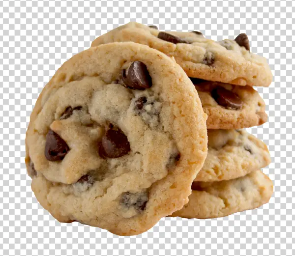 Fresh Chocolate Chip Cookies Stack PNG
