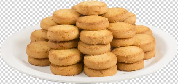 Stack of Delicious Butter Cookies PNG Transparent Background