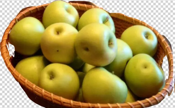 Basket of Green Apples PNG Transparent Background