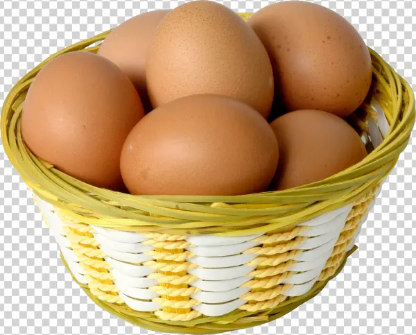 Eggs in Woven Basket PNG Transparent Background