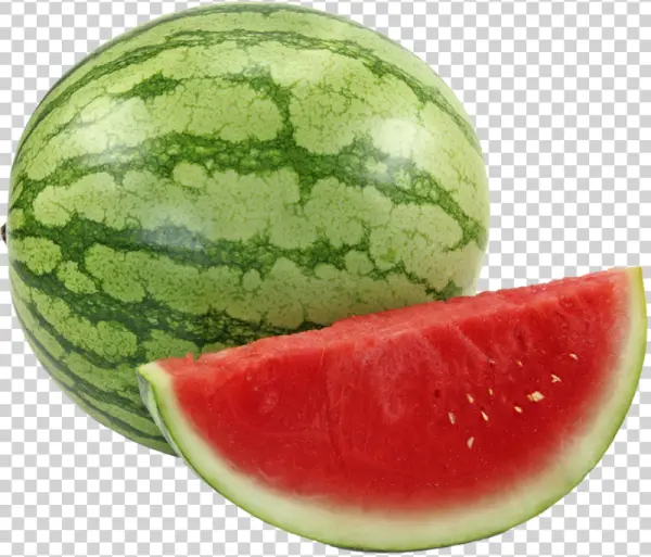 Whole Watermelon and Slice PNG Transparent Background
