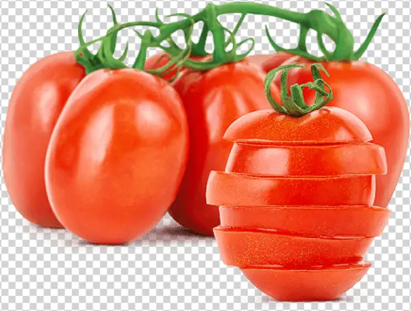 Fresh Plum Tomatoes with Slices PNG Transparent