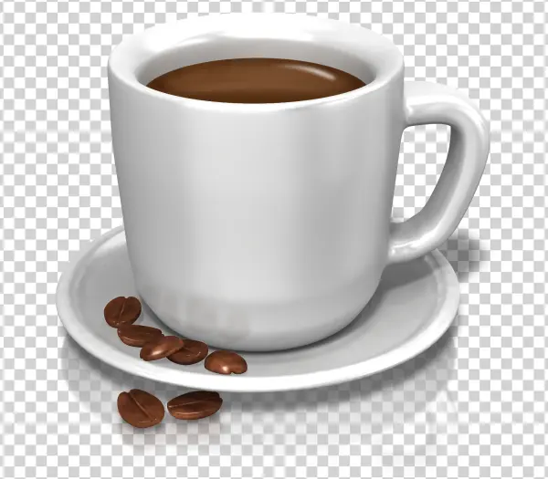 Coffee Cup with Beans PNG Transparent Background