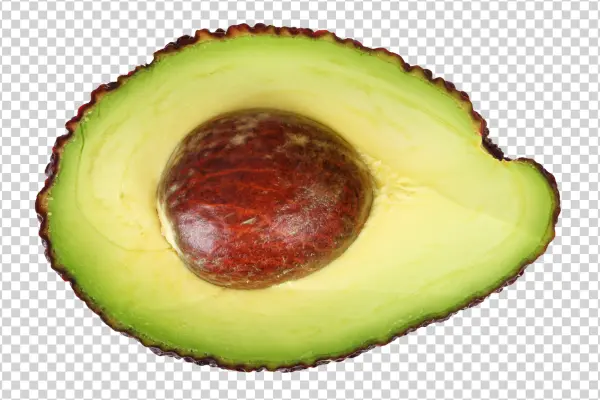 Fresh Avocado Half with Pit PNG Transparent Background