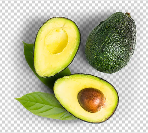 Fresh Avocado Whole and Halved PNG