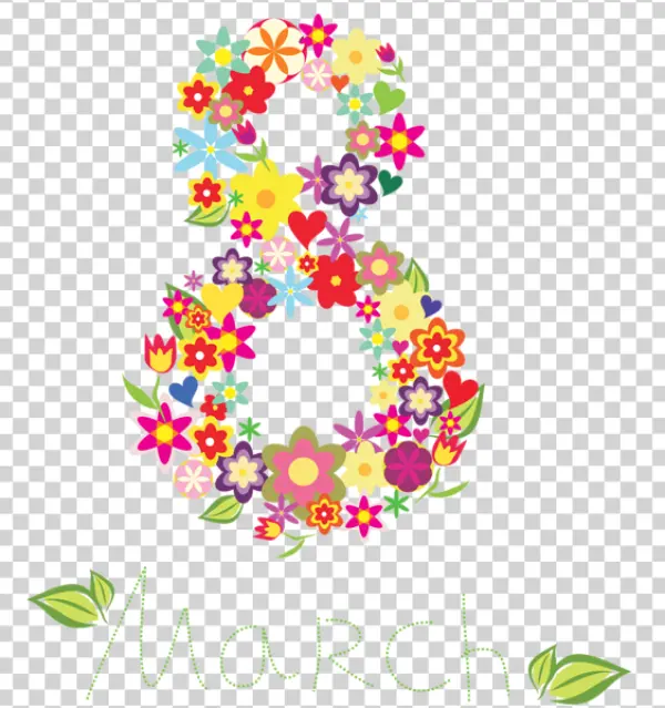 8 March International Women's Day Floral PNG