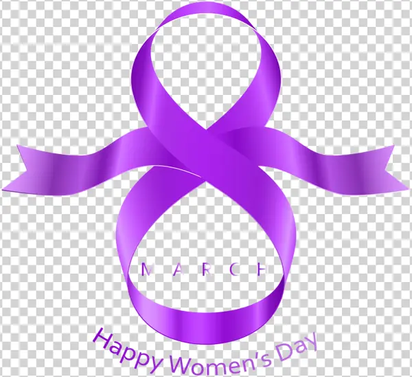 International Women's Day Purple Ribbon PNG