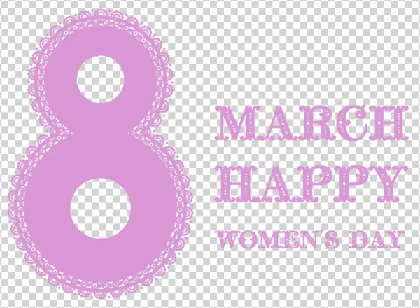 Happy Women's Day March 8 PNG Transparent Background