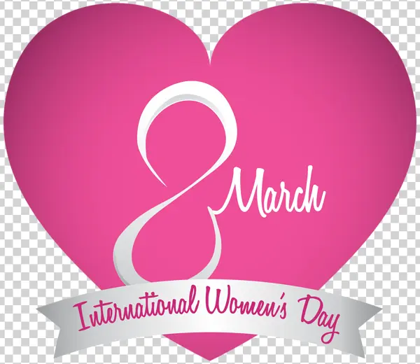 International Women's Day Heart PNG Transparent