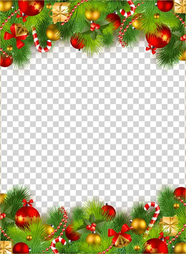 Christmas Holiday Frame PNG Transparent Background